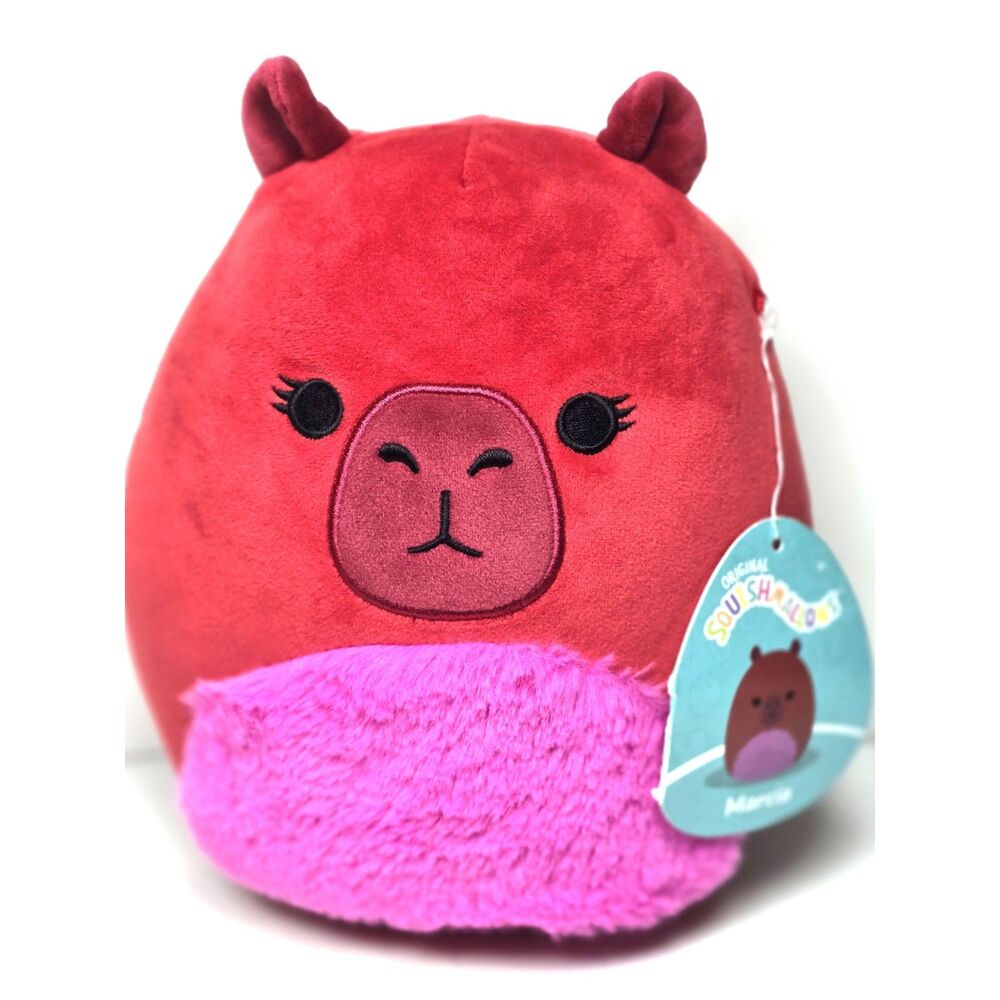 Squishmallow Marcia Capybara 9" Plush Stuffed Animal With Tags Red Pink